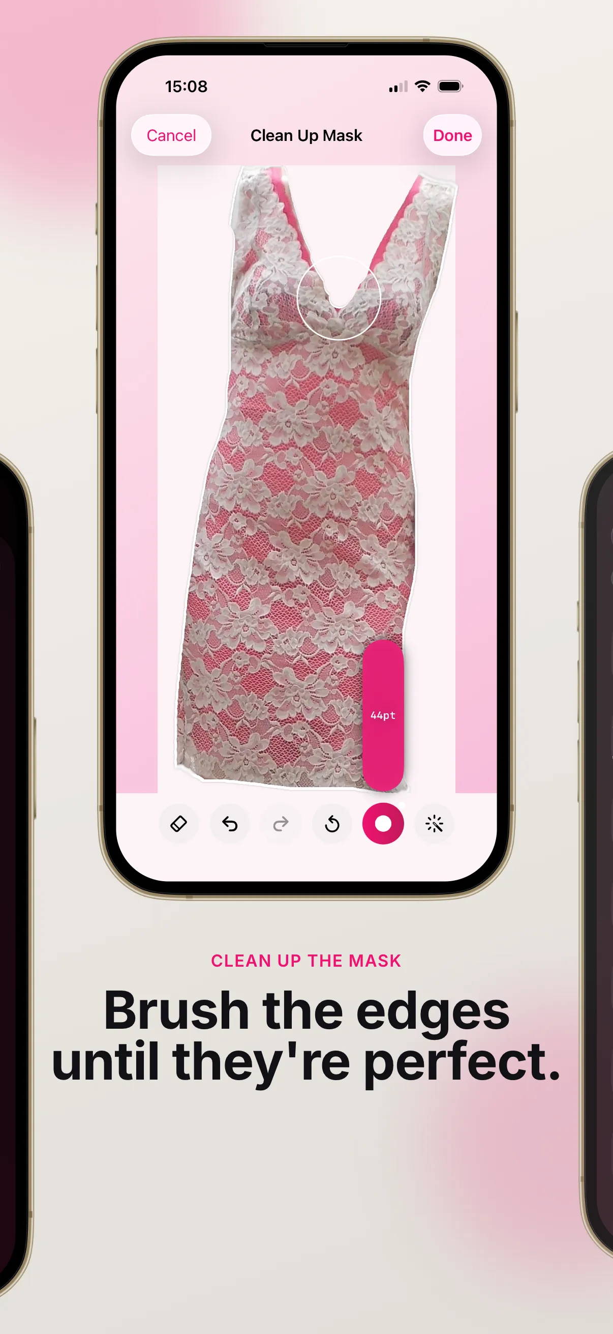 Refine garment cut-outs with the mask editor