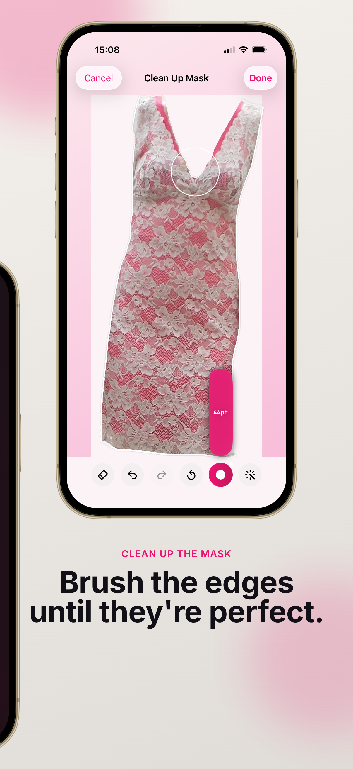 Refine garment cut-outs with the mask editor