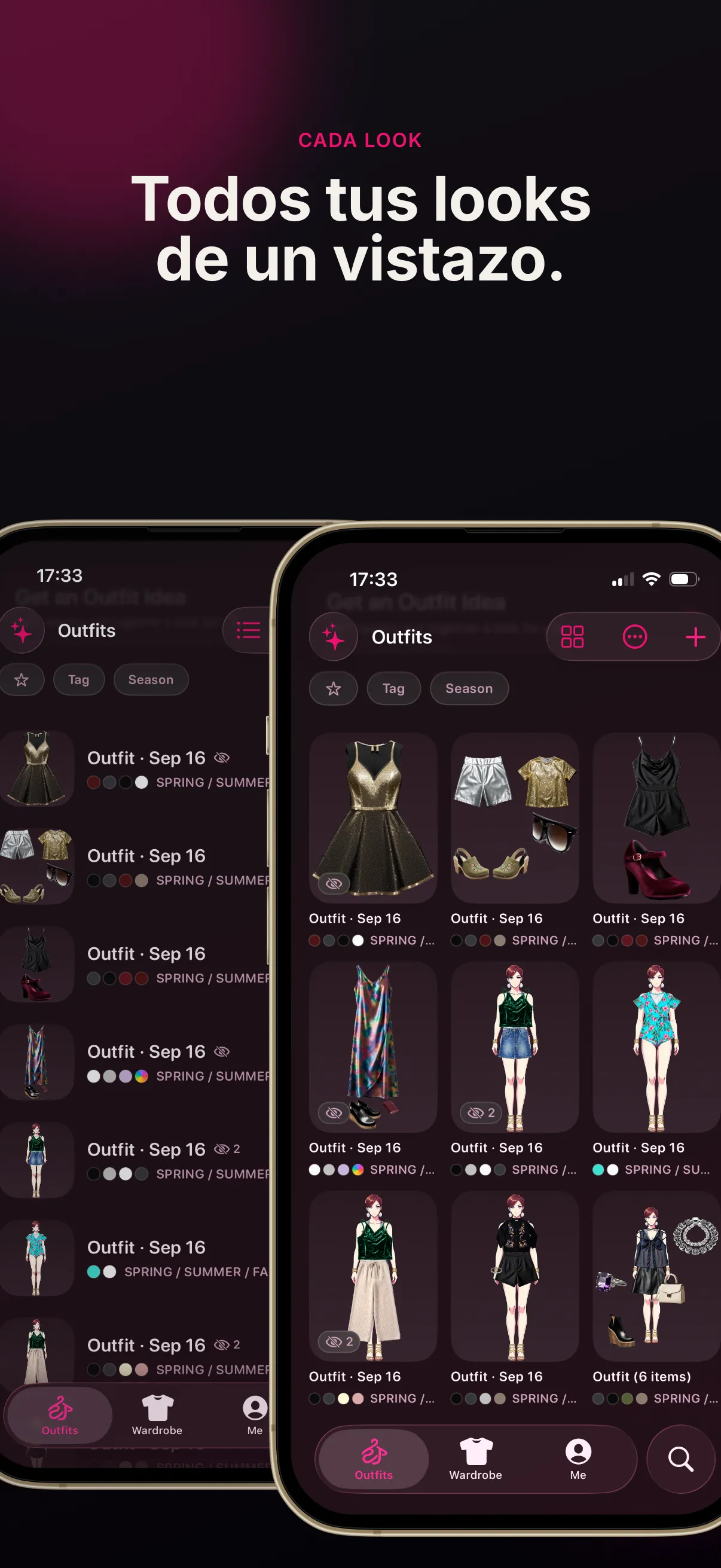Ve todos tus looks guardados de un vistazo